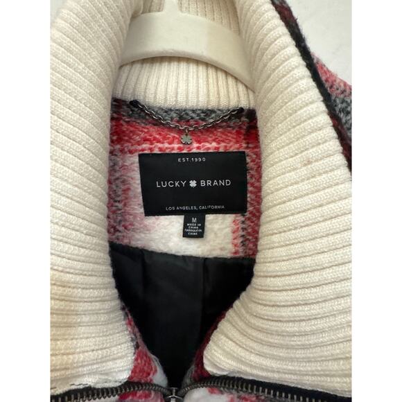 Lucky Brand Women’s  Plaid Wool Blend Zip Jacket - Size Medium - Picture 3 of 11